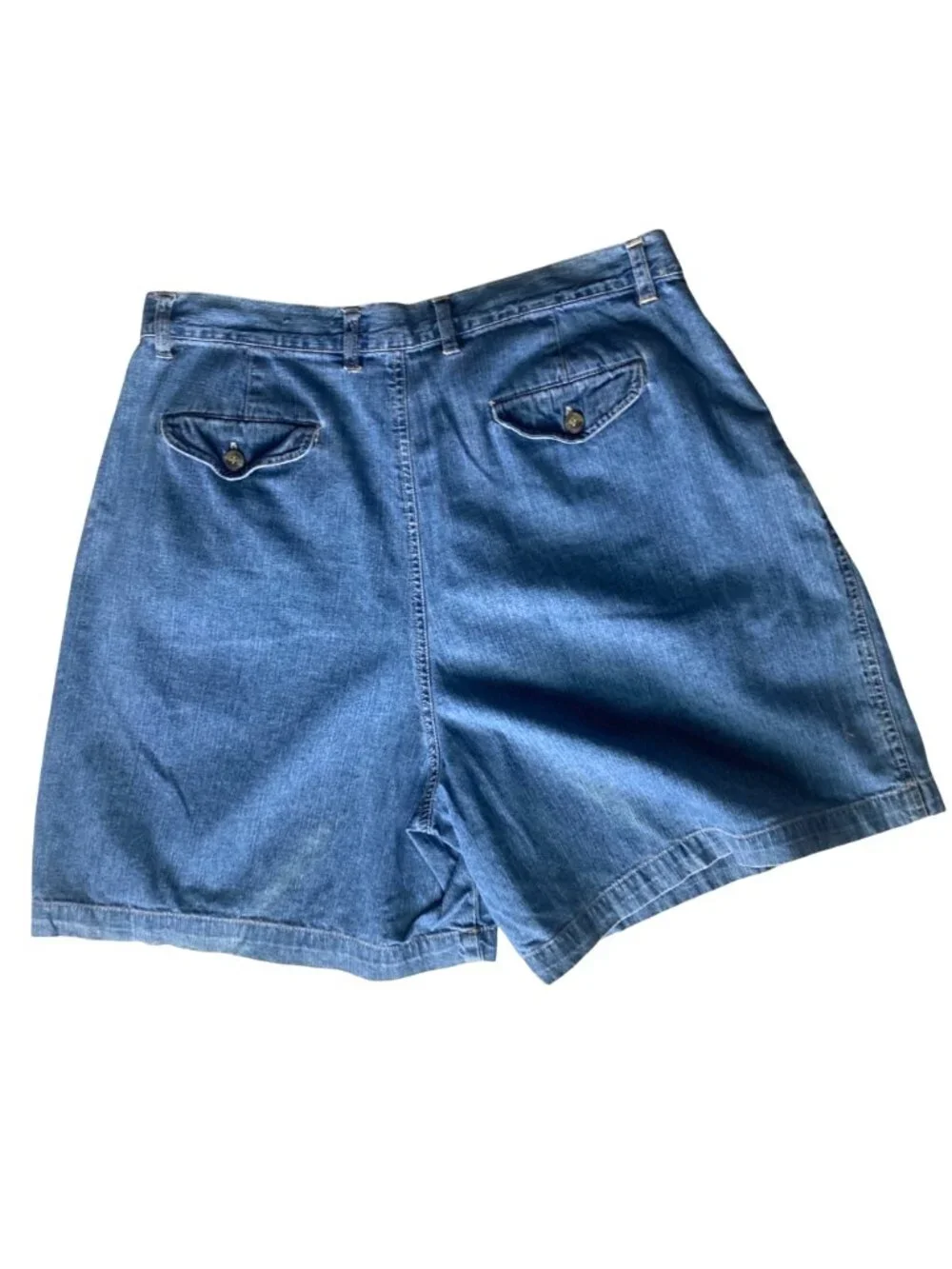 Vintage 90s Faded Glory Denim Shorts Womens 16 High Waisted Pleated 35" Waist - Picture 6 of 10